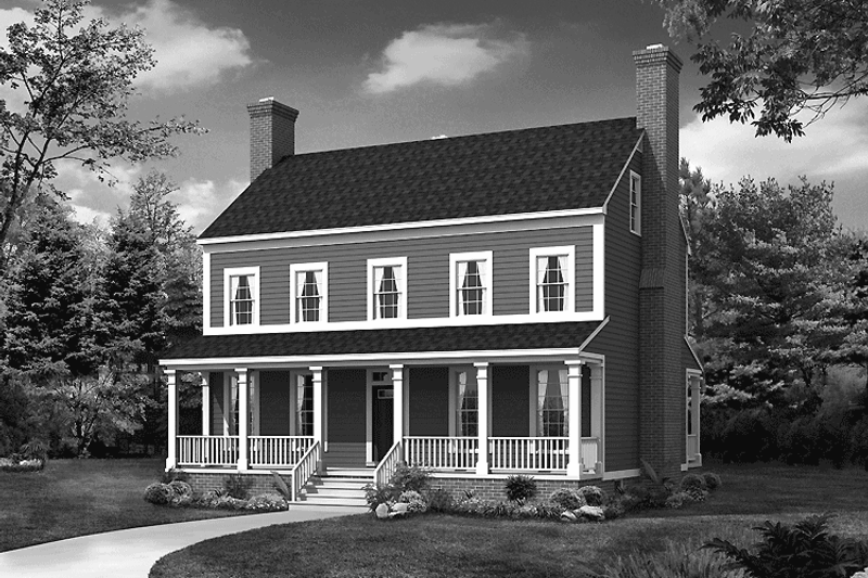 Architectural House Design - Country Exterior - Front Elevation Plan #72-974