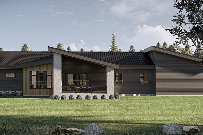 House Blueprint - Exterior - Rear Elevation for Modern House Plan #455-771 - 3 bed, 2.5 bath