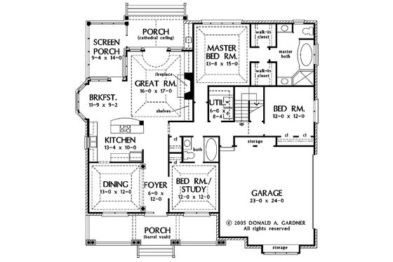 Floor Plan - Main Floor for Ranch House Plan #929-758 - 3 bed, 2 bath