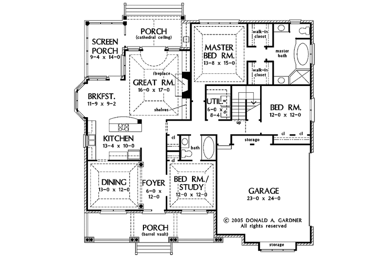 Architectural House Design - Floor Plan - Main Floor for Ranch House Plan #929-758 - 3 bed, 2 bath