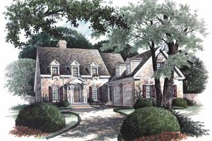 House Design - Exterior - Front Elevation for Colonial House Plan #429-64 - 4 bed, 3.5 bath