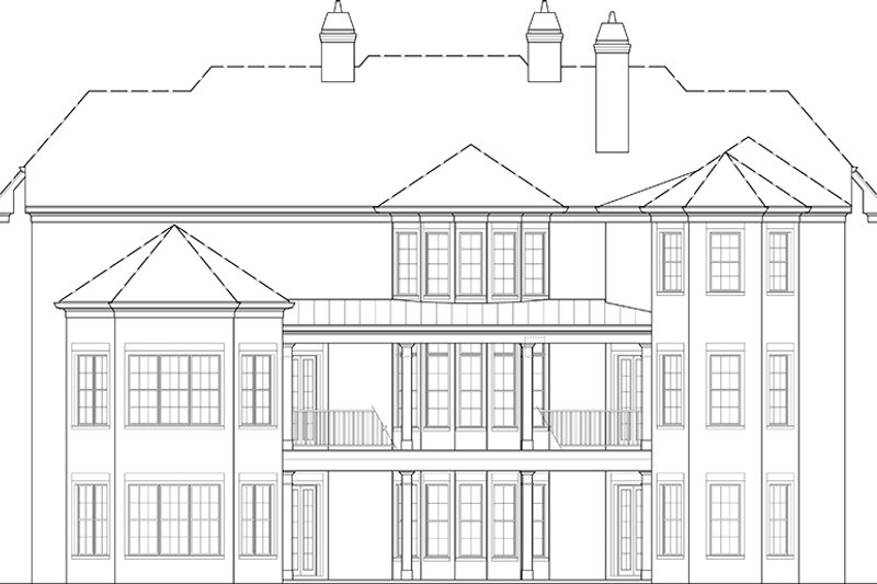 Dream House Plan - Exterior - Rear Elevation for European House Plan #119-423 - 6 bed, 6.5 bath