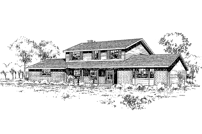 Dream House Plan - Exterior - Front Elevation 3 for Traditional House Plan #60-997 - 4 bed, 3 bath