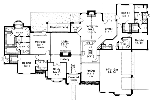 House Plan Design - Traditional Floor Plan - Main Floor Plan #310-1087