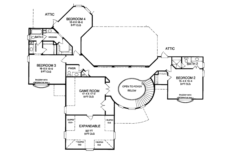 Home Plan - Floor Plan - Upper Floor for Country House Plan #952-284 - 4 bed, 3 bath