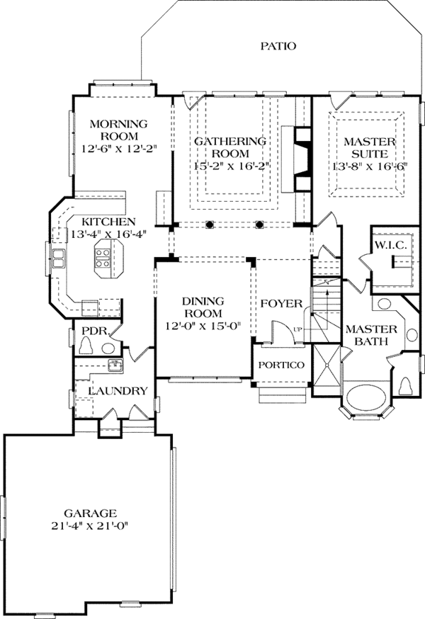 House Plan Design - European Floor Plan - Main Floor Plan #453-295