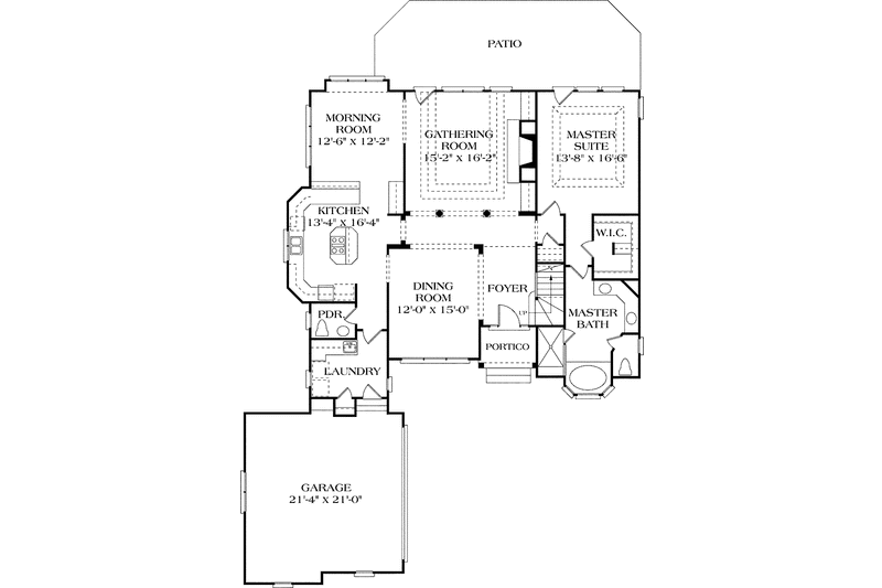 Home Plan - Floor Plan - Main Floor for European House Plan #453-295 - 4 bed, 3.5 bath