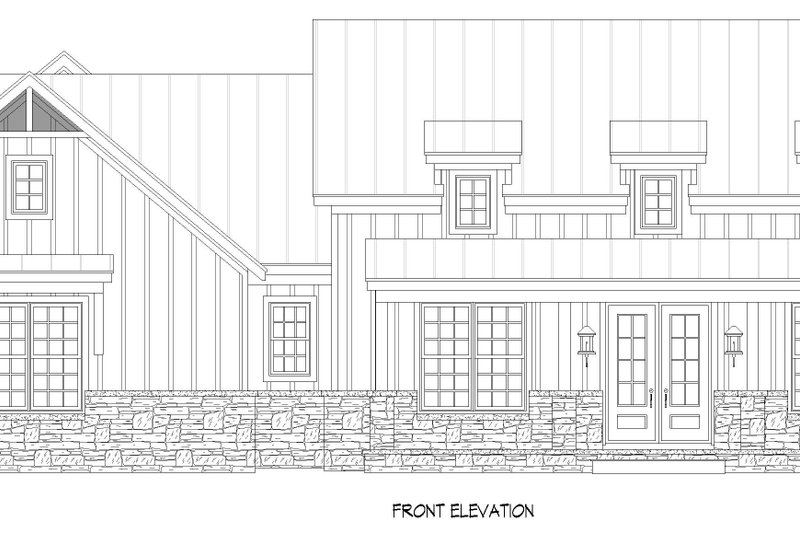 House Blueprint - Exterior - Front Elevation 4 for Farmhouse House Plan #932-1464 - 3 bed, 3.5 bath