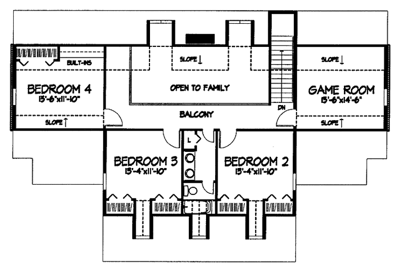 Dream House Plan - Floor Plan - Upper Floor for Country House Plan #320-918 - 4 bed, 2.5 bath