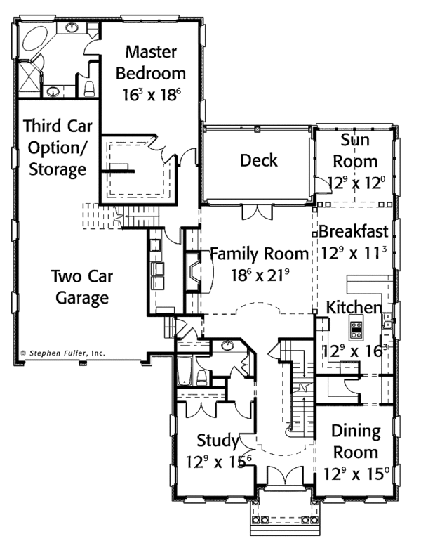 Architectural House Design - Colonial Floor Plan - Main Floor Plan #429-322