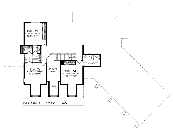 Farmhouse Floor Plan - Upper Floor Plan #70-538