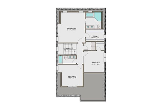 Floor Plan - Upper Floor for Craftsman House Plan #461-41 - 4 bed, 3.5 bath