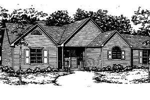 Ranch Exterior - Front Elevation Plan #30-319