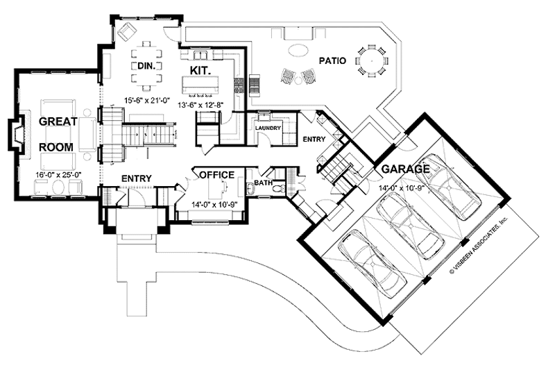 Home Plan - Floor Plan - Main Floor for European House Plan #928-102 - 3 bed, 2.5 bath