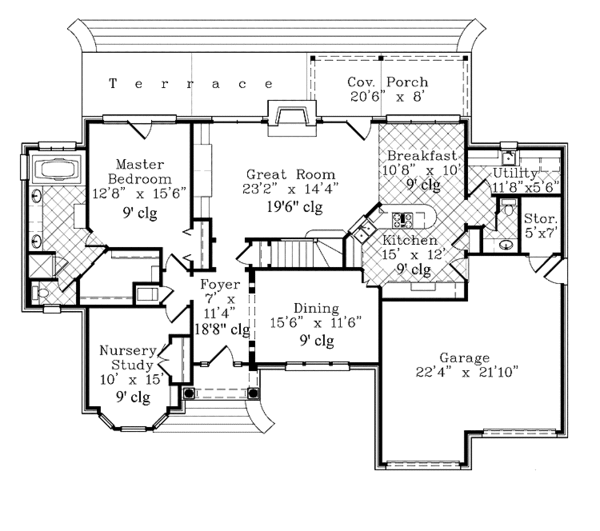 House Plan Design - Traditional Floor Plan - Main Floor Plan #985-9
