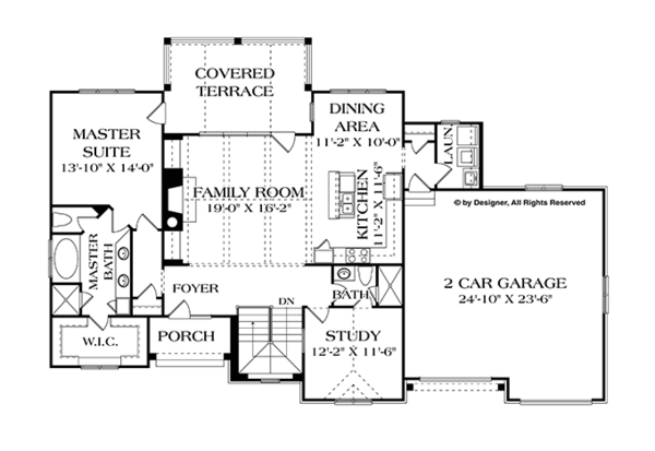 Architectural House Design - Country Floor Plan - Main Floor Plan #453-616