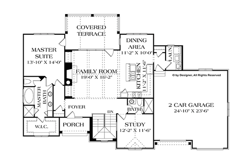 Dream House Plan - Floor Plan - Main Floor for Country House Plan #453-616 - 3 bed, 4 bath