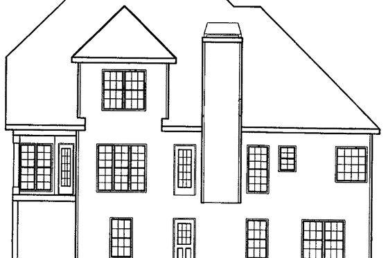 Exterior - Rear Elevation for Country House Plan #927-93 - 3 bed, 2.5 bath