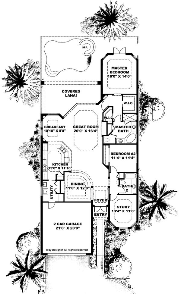 House Plan Design - Mediterranean Floor Plan - Main Floor Plan #1017-82