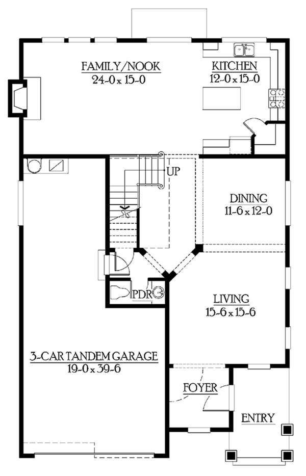 Home Plan - Craftsman Floor Plan - Main Floor Plan #132-329