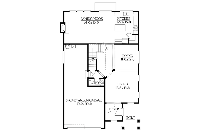 Dream House Plan - Floor Plan - Main Floor for Craftsman House Plan #132-329 - 4 bed, 2.5 bath