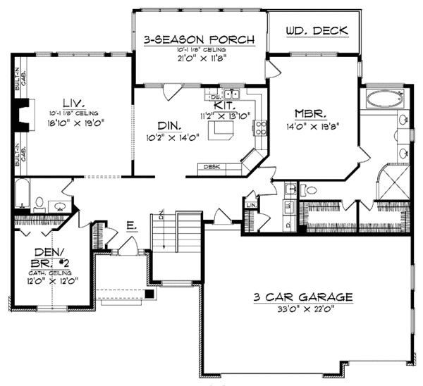 Dream House Plan - Traditional Floor Plan - Main Floor Plan #70-1373