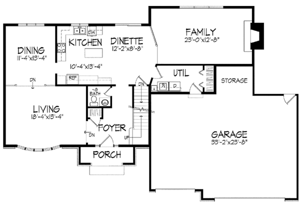 House Plan Design - European Floor Plan - Main Floor Plan #51-833
