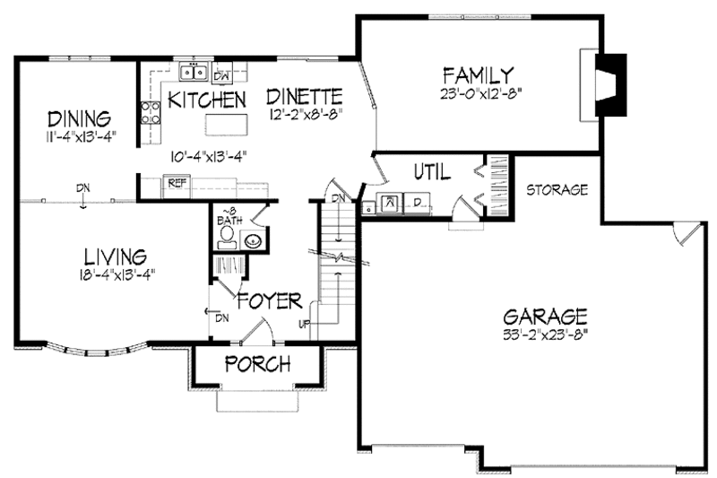 Dream House Plan - Floor Plan - Main Floor for European House Plan #51-833 - 3 bed, 2.5 bath