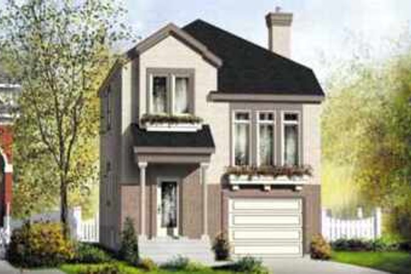 House Blueprint - European Exterior - Front Elevation Plan #25-225