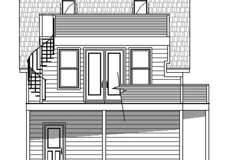 Dream House Plan - Exterior - Rear Elevation 1 for Cottage House Plan #932-241, 0.5 bath