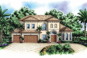 Home Plan - Exterior - Front Elevation for Mediterranean House Plan #1017-129 - 4 bed, 4.5 bath