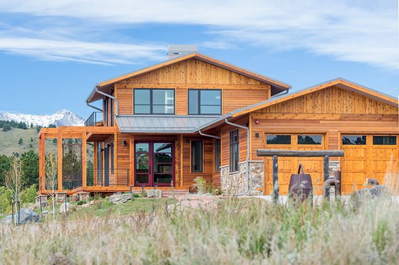 Exterior - Front Elevation for Prairie House Plan #1042-17 - 4 bed, 4 bath