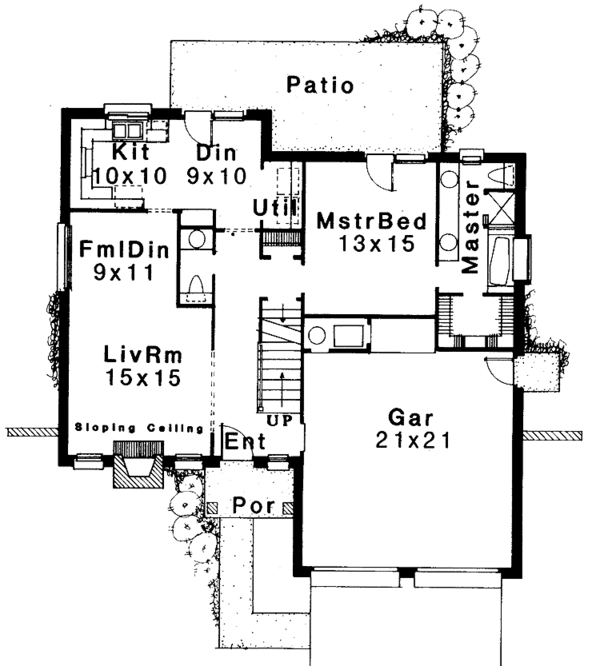 House Design - Country Floor Plan - Main Floor Plan #310-1209