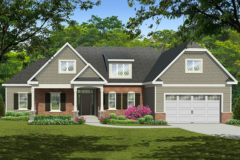 House Blueprint - European Exterior - Front Elevation Plan #1010-146