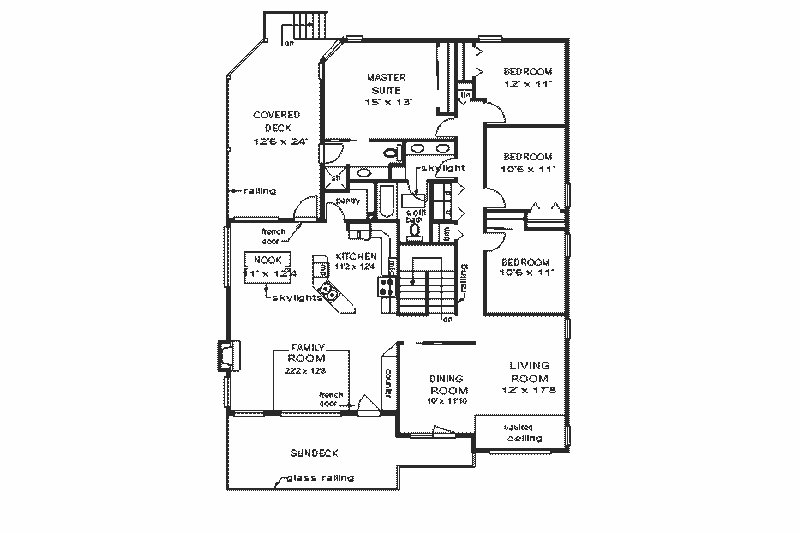 House Blueprint - Floor Plan - Main Floor for European House Plan #18-146 - 5 bed, 3 bath