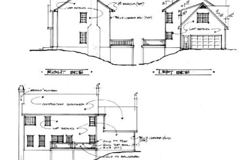 Home Plan - Exterior - Rear Elevation for Colonial House Plan #56-145 - 4 bed, 2.5 bath