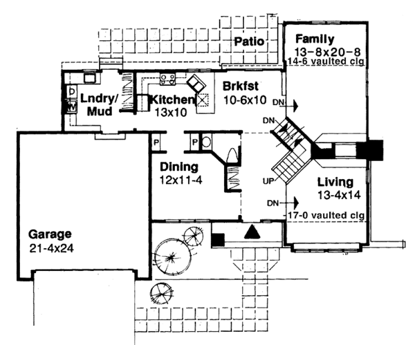 House Plan Design - European Floor Plan - Main Floor Plan #320-703
