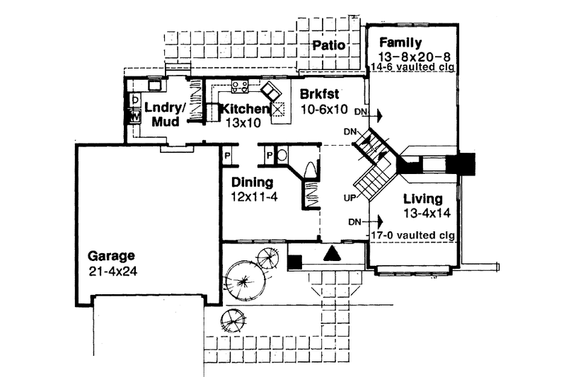 Architectural House Design - Floor Plan - Main Floor for European House Plan #320-703 - 4 bed, 2.5 bath