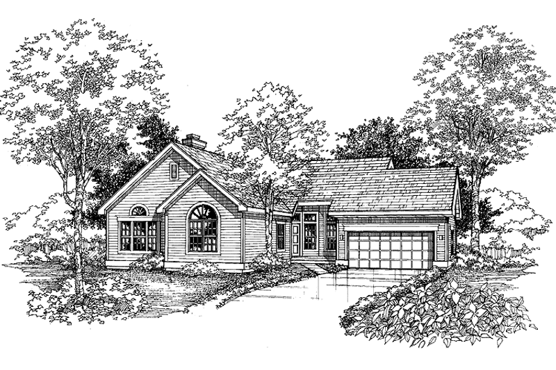 Architectural House Design - Ranch Exterior - Front Elevation Plan #320-958