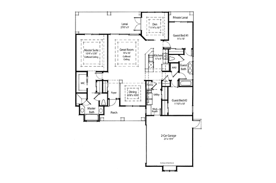 Floor Plan - Main Floor for Farmhouse House Plan #938-4 - 3 bed, 2 bath