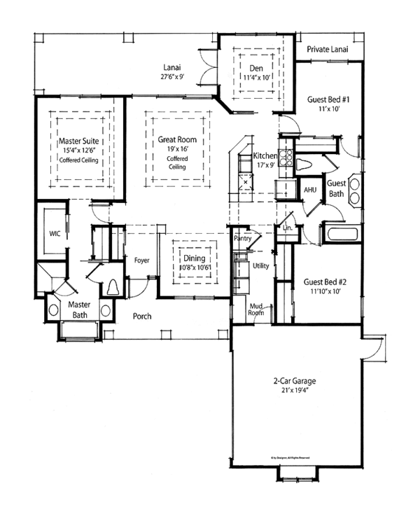 Architectural House Design - Farmhouse Floor Plan - Main Floor Plan #938-4