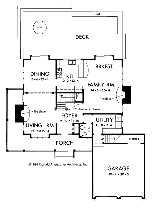 Architectural House Design - Victorian Floor Plan - Main Floor Plan #929-94