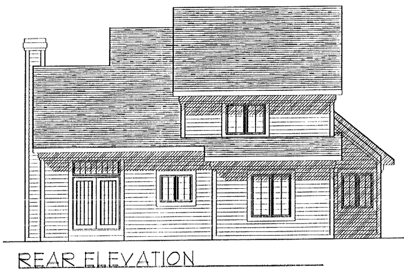 Architectural House Design - Exterior - Rear Elevation for Country House Plan #70-1303 - 3 bed, 2.5 bath