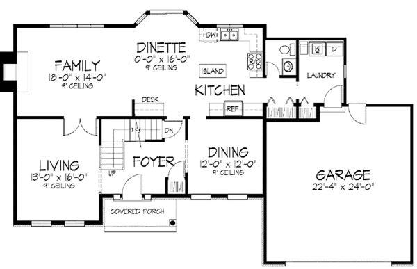 House Plan Design - European Floor Plan - Main Floor Plan #51-747