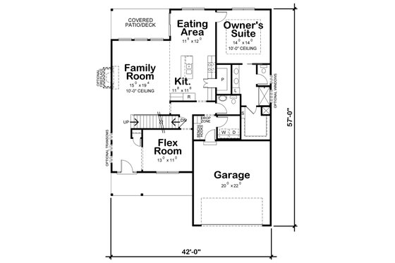 Floor Plan - Main Floor for Traditional House Plan #20-2394 - 4 bed, 3 bath
