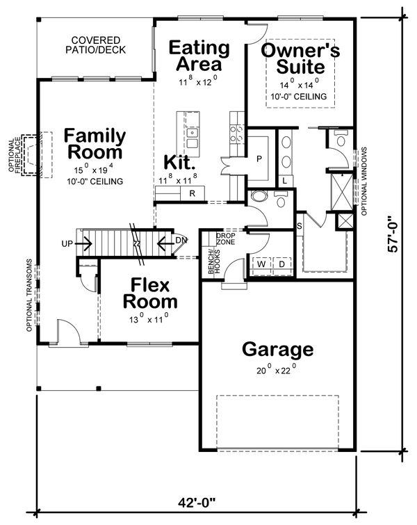 House Blueprint - Traditional Floor Plan - Main Floor Plan #20-2394
