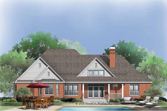 Exterior - Rear Elevation for Traditional House Plan #929-772 - 4 bed, 3 bath