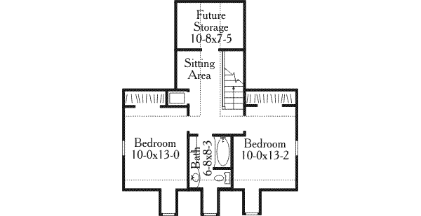 Dream House Plan - Country Floor Plan - Upper Floor Plan #406-164