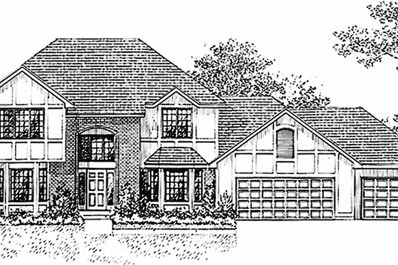Home Plan - Tudor Exterior - Front Elevation Plan #51-821