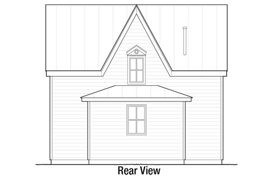 Exterior - Rear Elevation for Cottage House Plan #915-14 - 3 bed, 1.5 bath